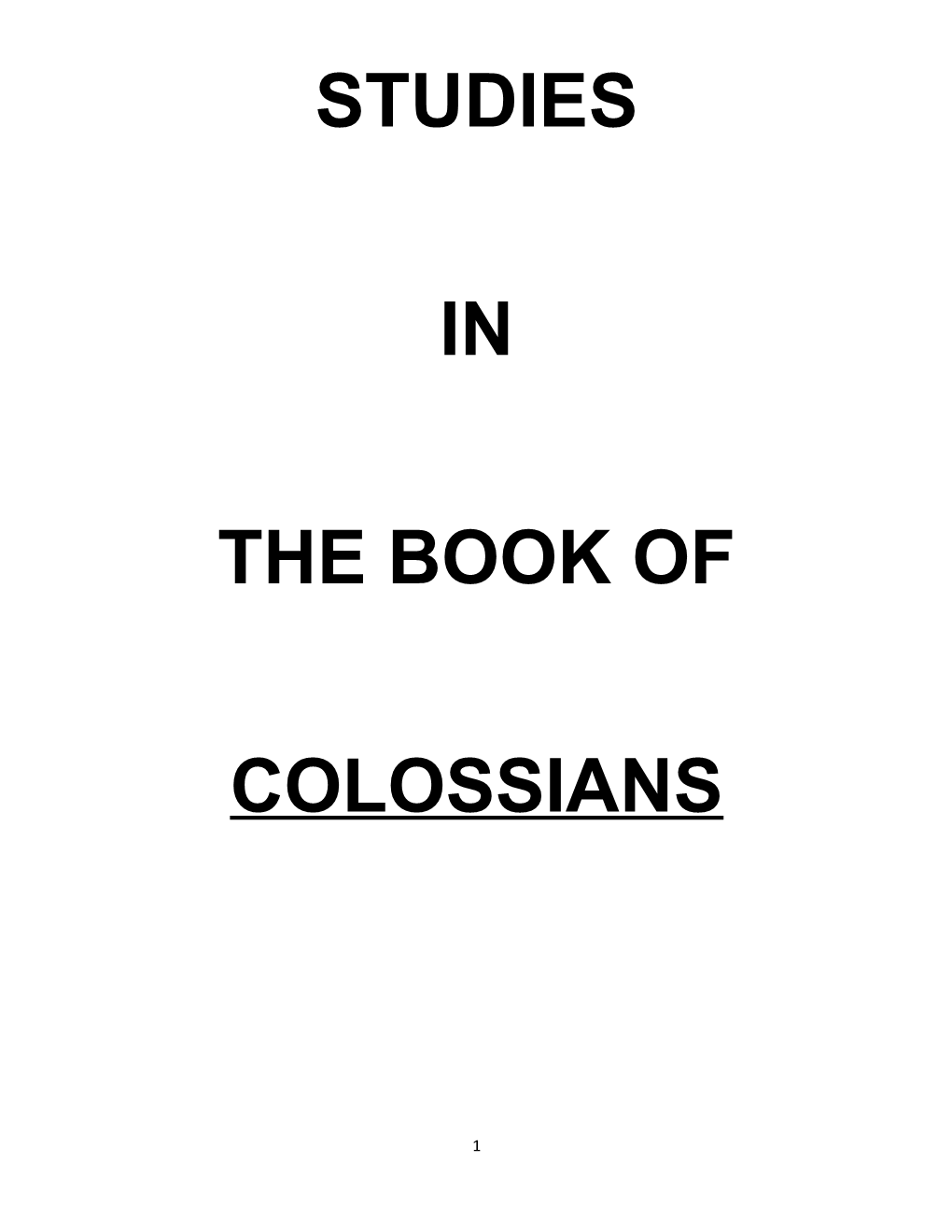 Introduction to the Book of Colossians