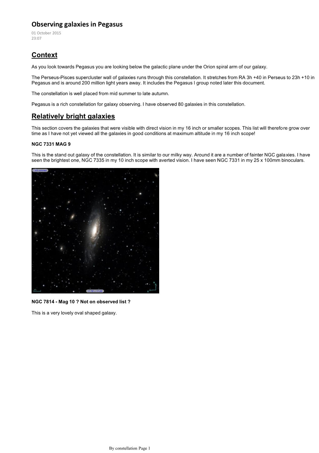 Observing Galaxies in Pegasus 01 October 2015 23:07