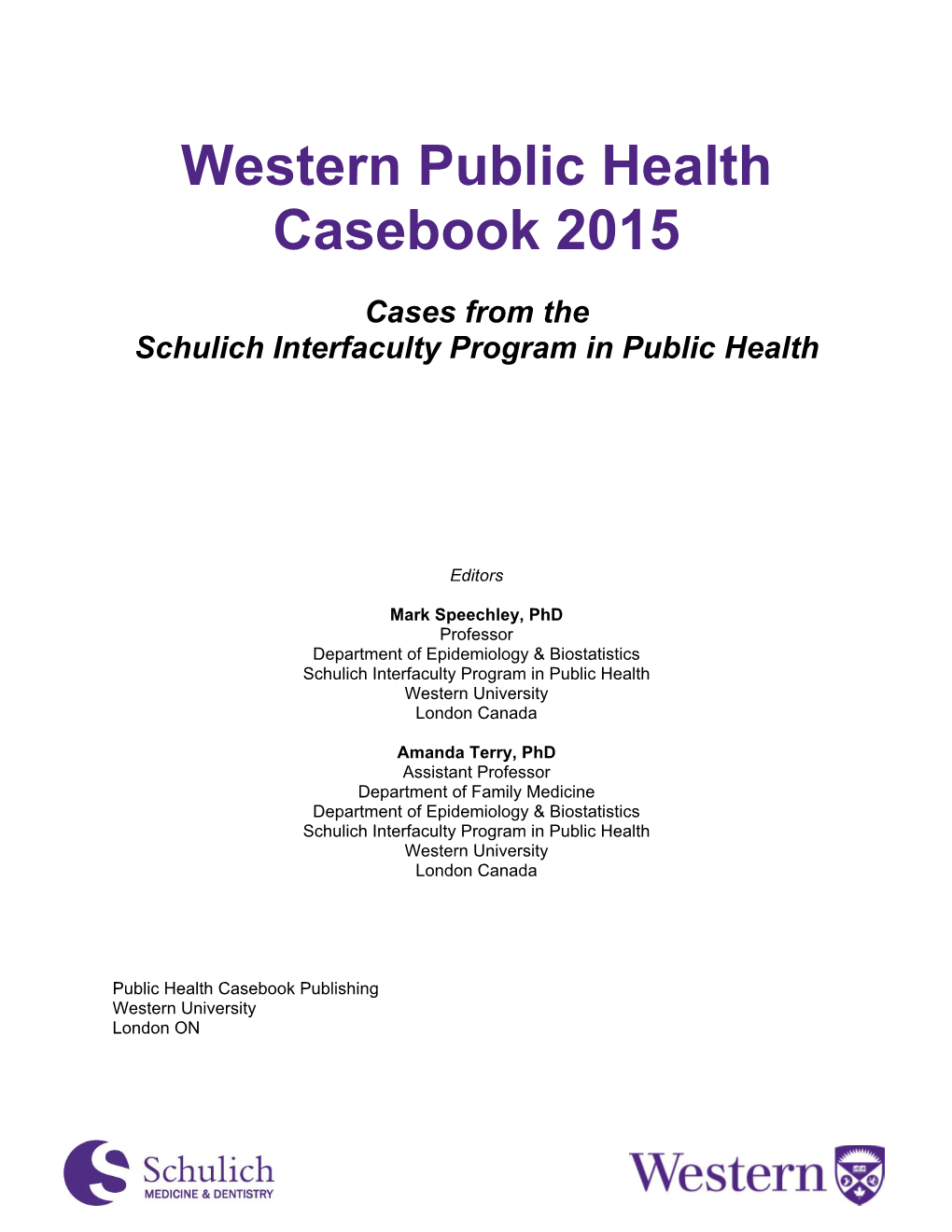Western Public Health Casebook 2015