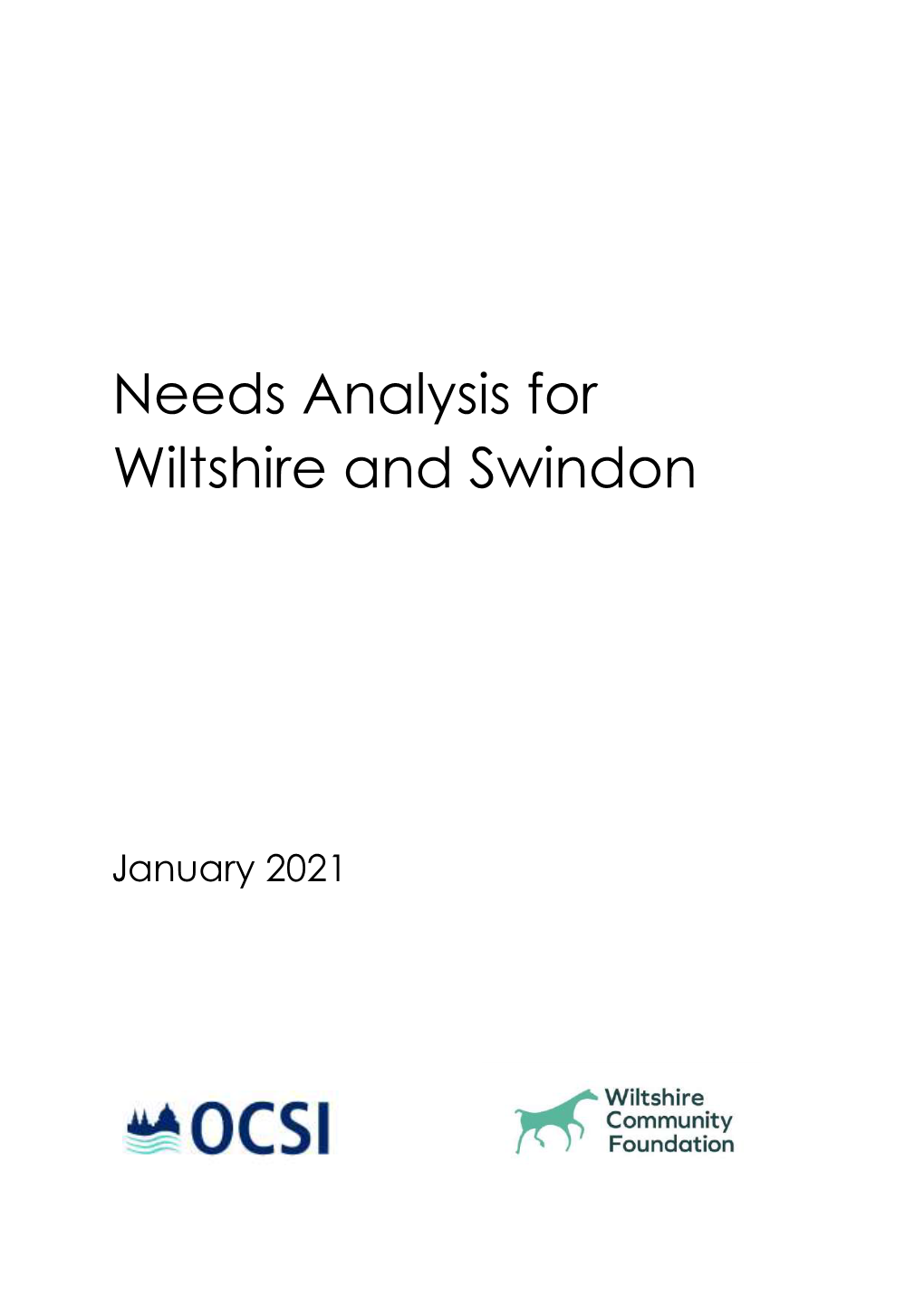 Needs Analysis for Wiltshire and Swindon