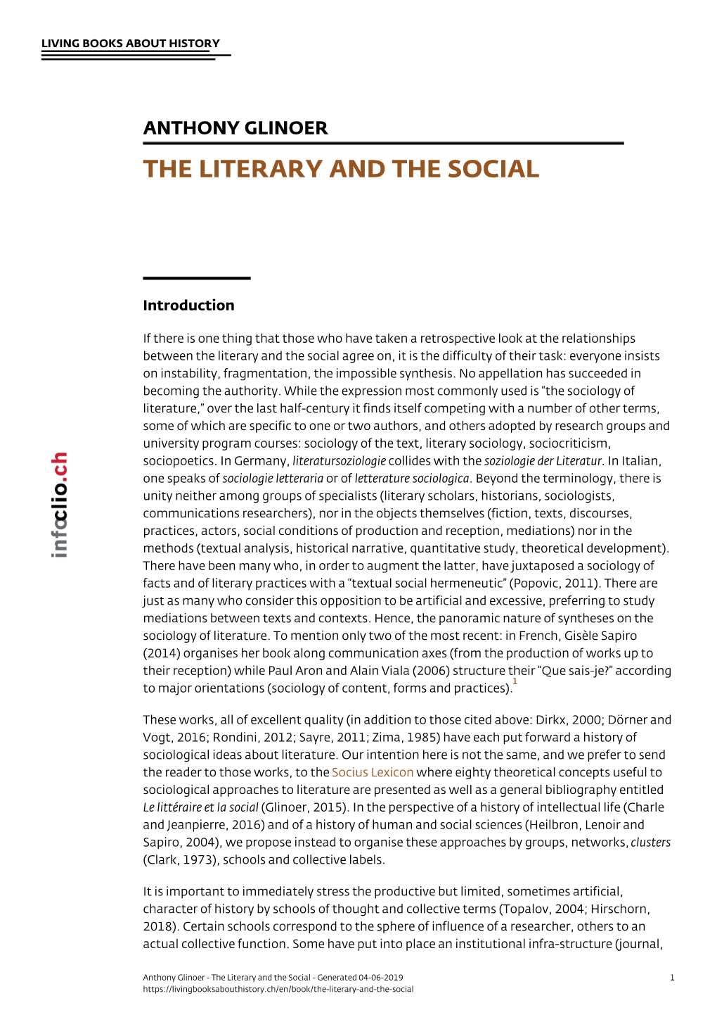 The Literary and the Social