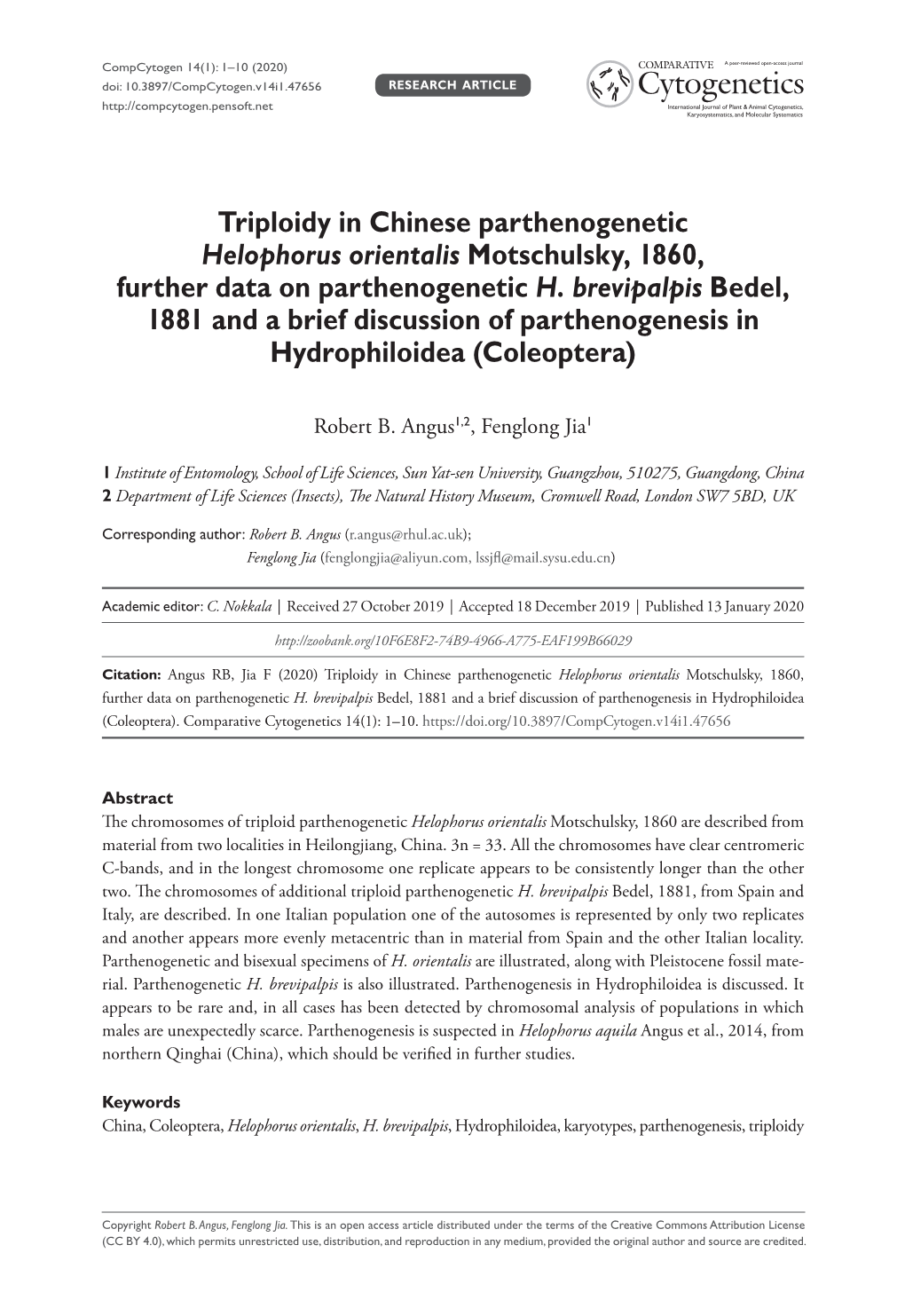 ﻿Triploidy in Chinese Parthenogenetic