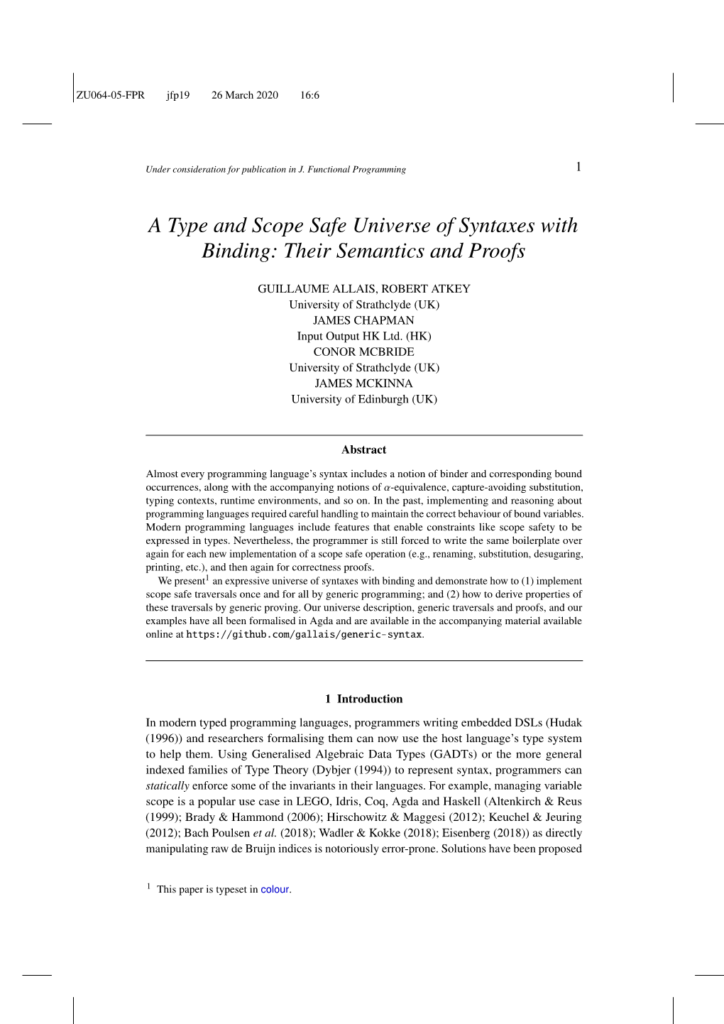 A Type and Scope Safe Universe of Syntaxes with Binding: Their Semantics and Proofs