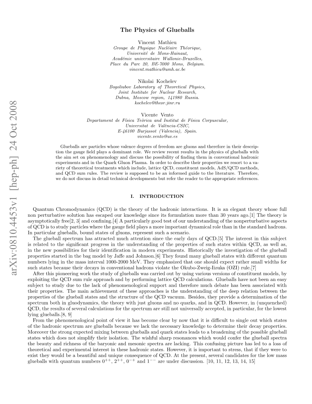 Arxiv:0810.4453V1 [Hep-Ph] 24 Oct 2008