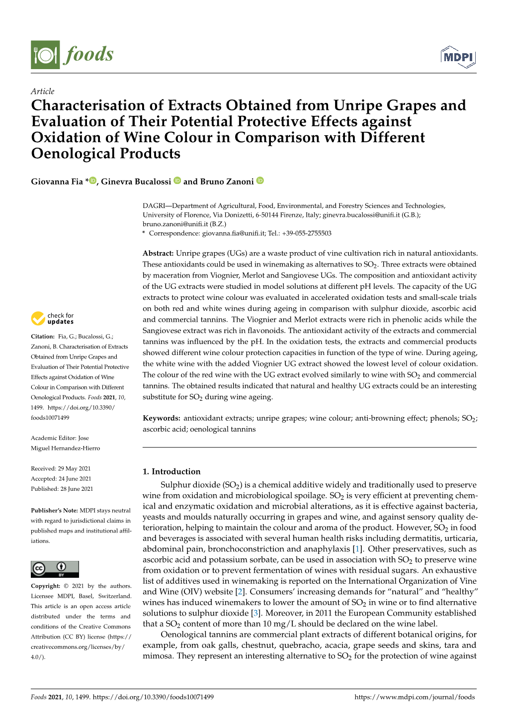 Characterisation of Extracts Obtained from Unripe Grapes and Evaluation