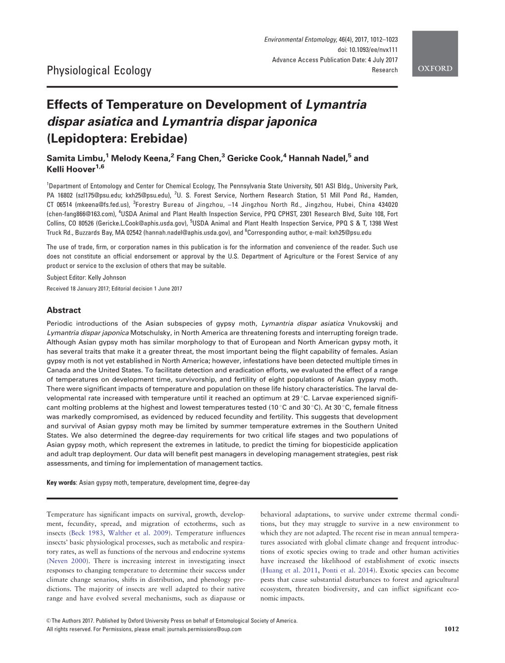 Pdf/Curveﬁt.Pdf) (Retrieved 1 Affect Preference and Performance of Gypsy Moth Caterpillars