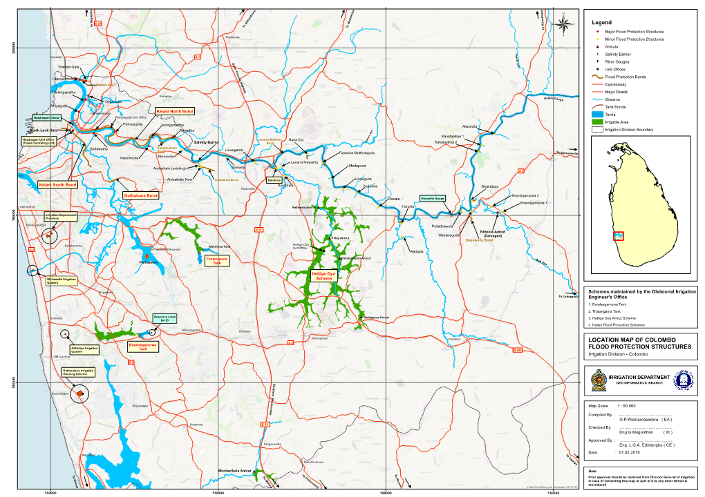 Location Map of Colombo Flood Protection Structures