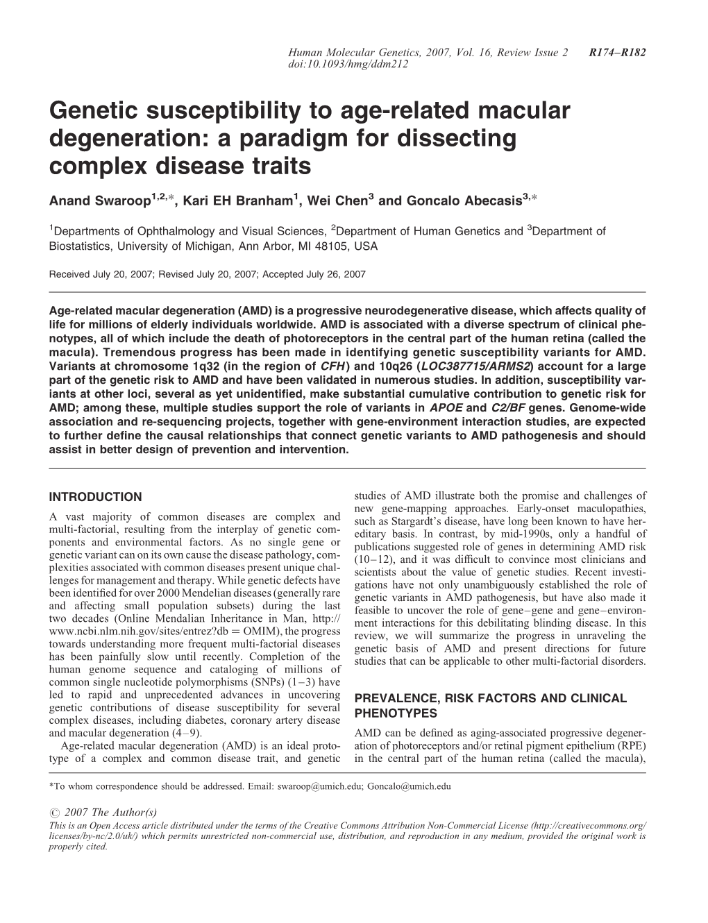 Genetic Susceptibility to Age-Related Macular Degeneration: a Paradigm for Dissecting Complex Disease Traits