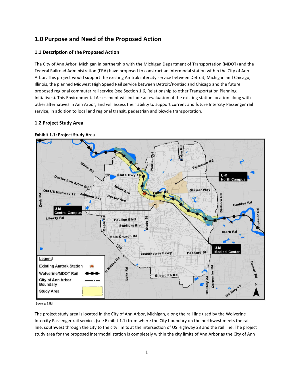 1.0 Purpose and Need of the Proposed Action