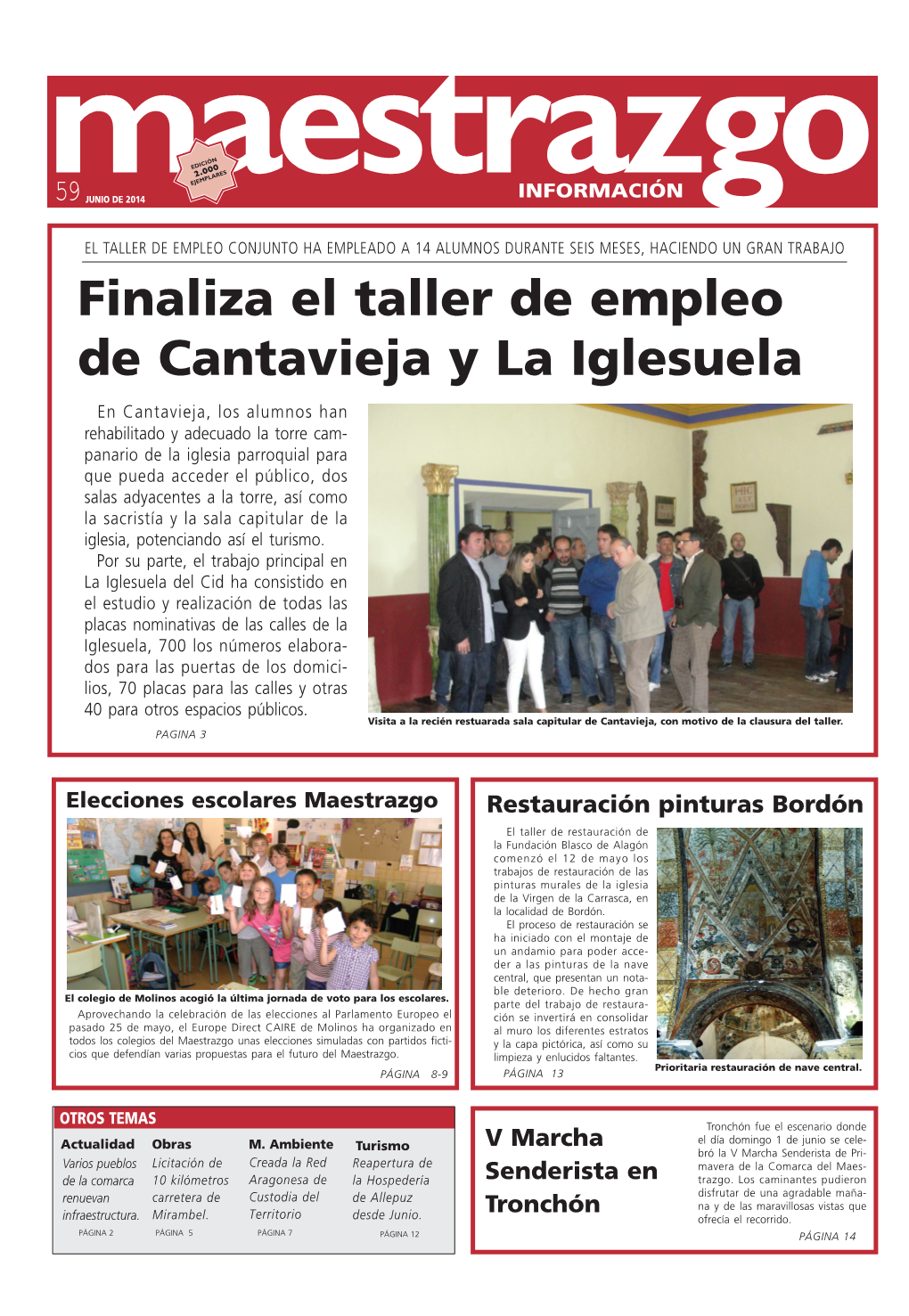 Finaliza El Taller De Empleo De Cantavieja Y La Iglesuela