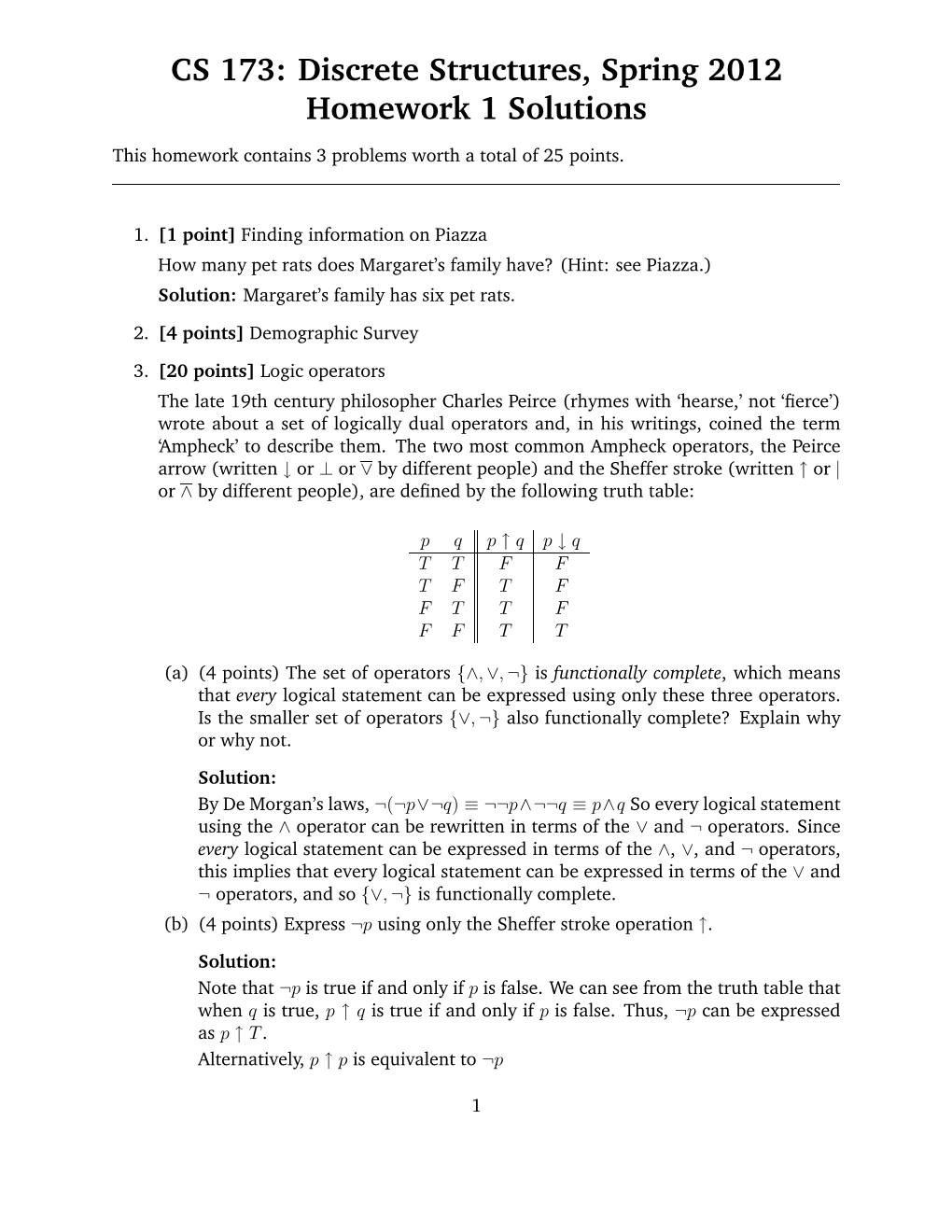 CS 173: Discrete Structures, Spring 2012 Homework 1 Solutions