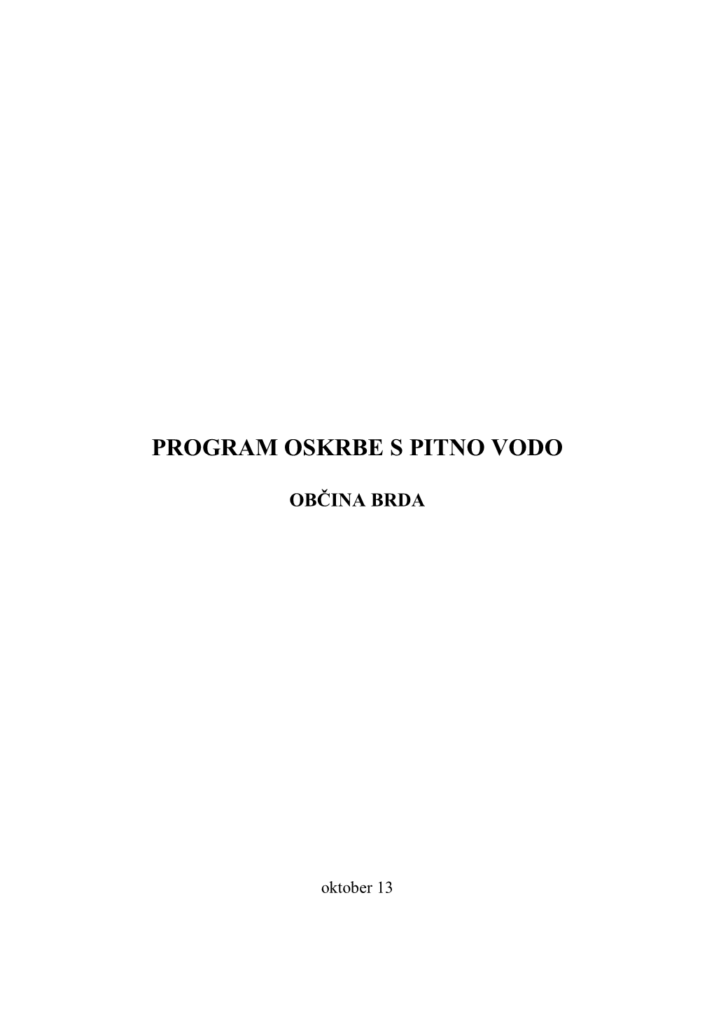 Program Oskrbe S Pitno Vodo