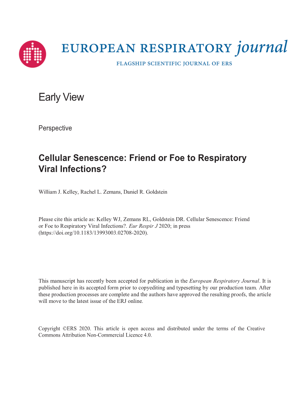 Cellular Senescence: Friend Or Foe to Respiratory Viral Infections?