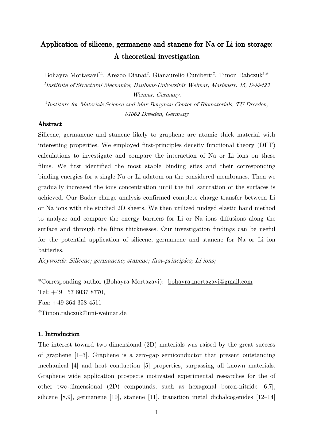 Application of Silicene, Germanene and Stanene for Na Or Li Ion Storage: a Theoretical Investigation