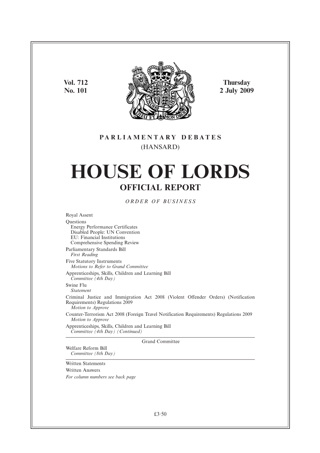 House of Lords Official Report