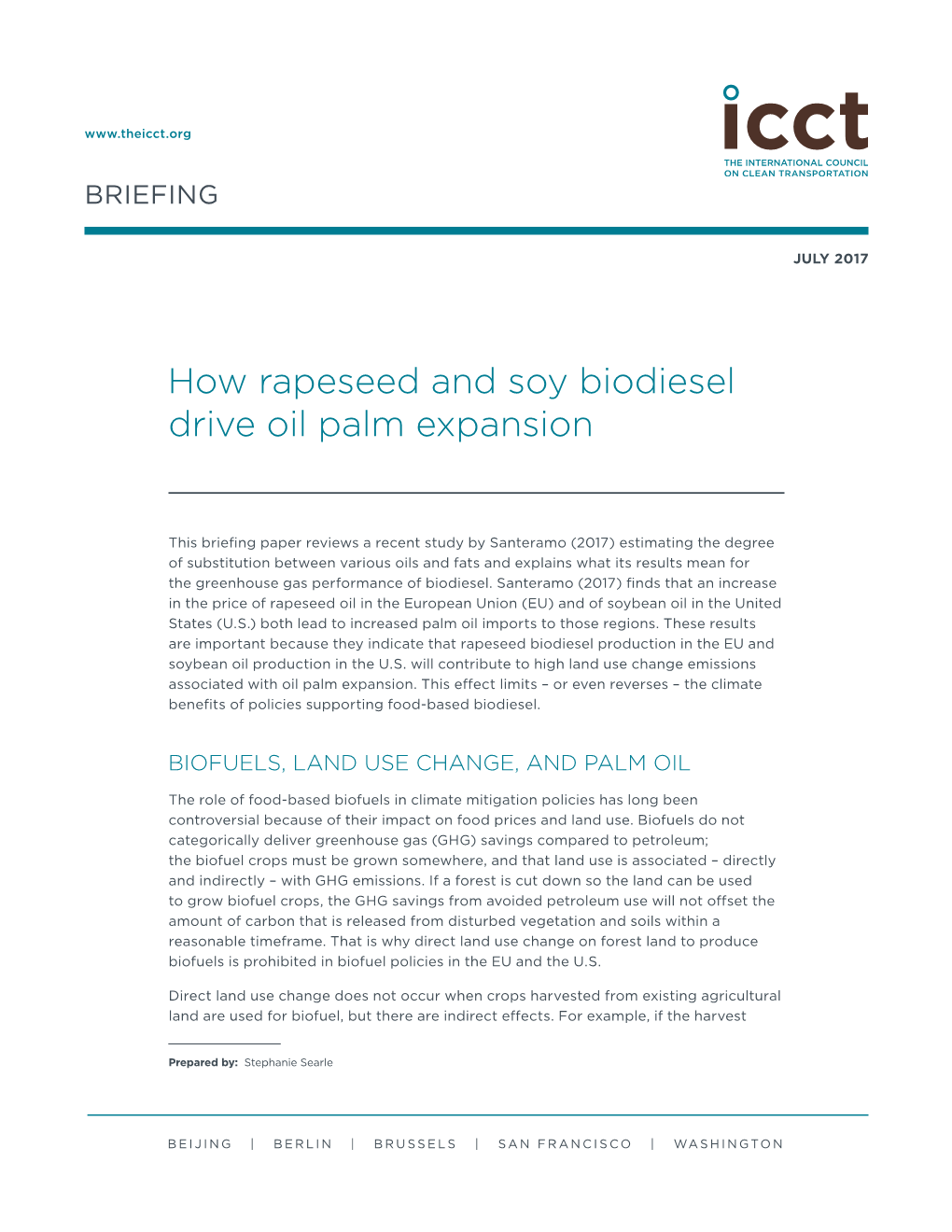 How Rapeseed and Soy Biodiesel Drive Oil Palm Expansion