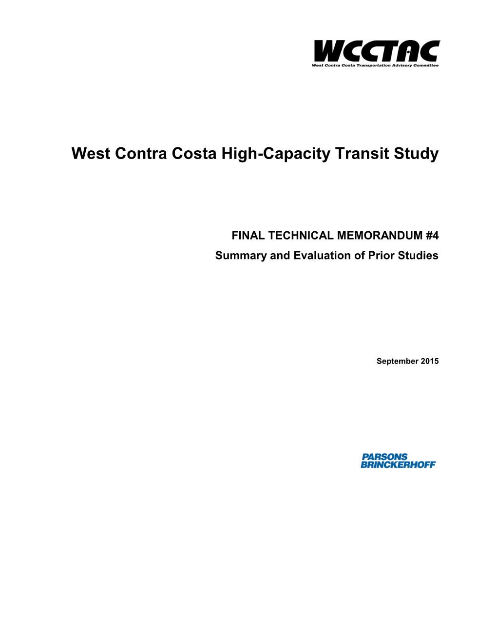 West Contra Costa High-Capacity Transit Study