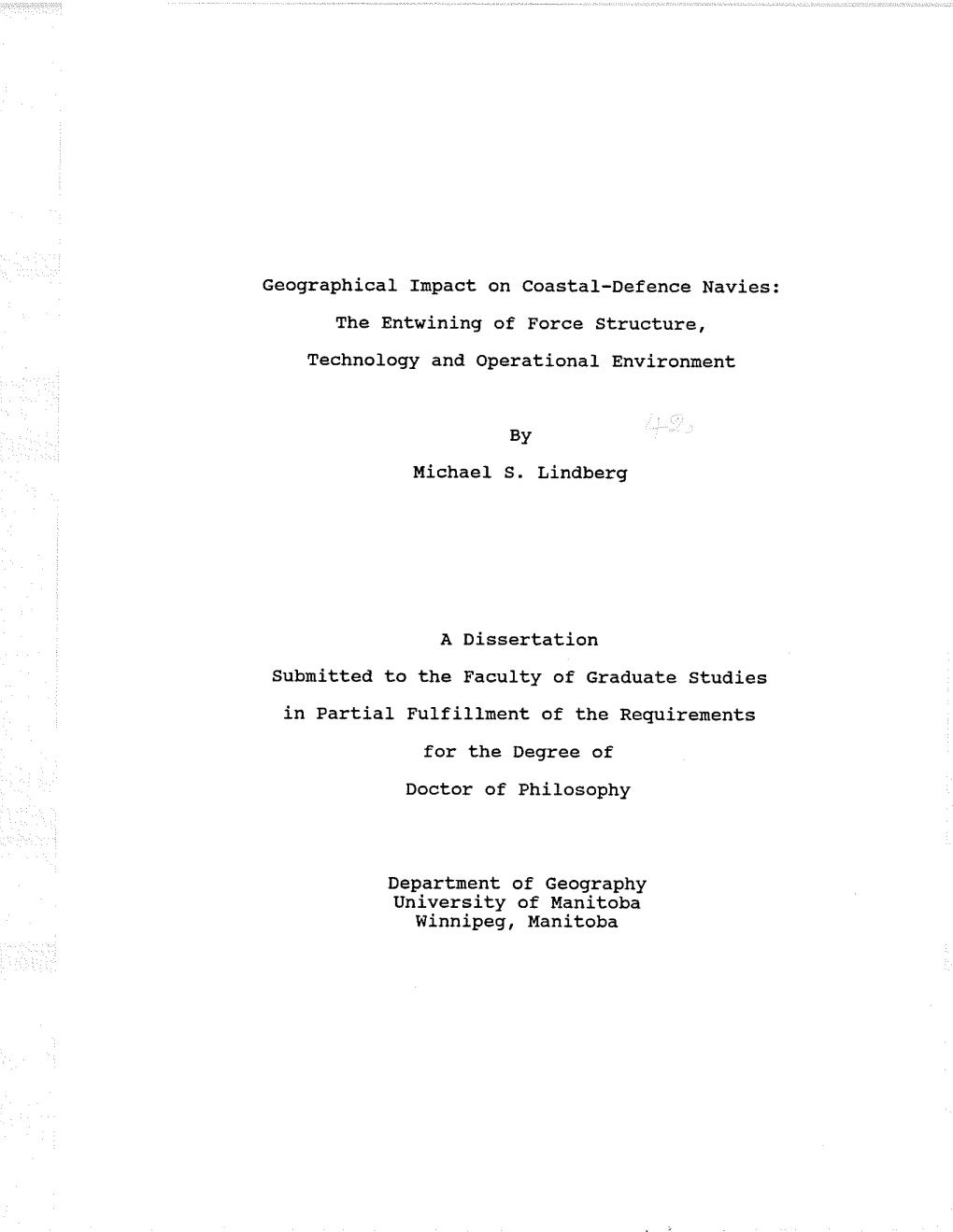 À Dissertation Subnitted to the Faculty of Graduate Studies in Partial Fulfillnent of the Requirernents for the Degree of Doctor of Philosophy