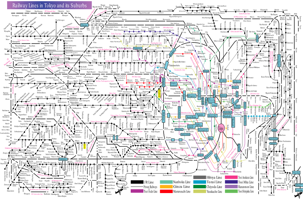 Railway Lines in Tokyo and Its Suburbs