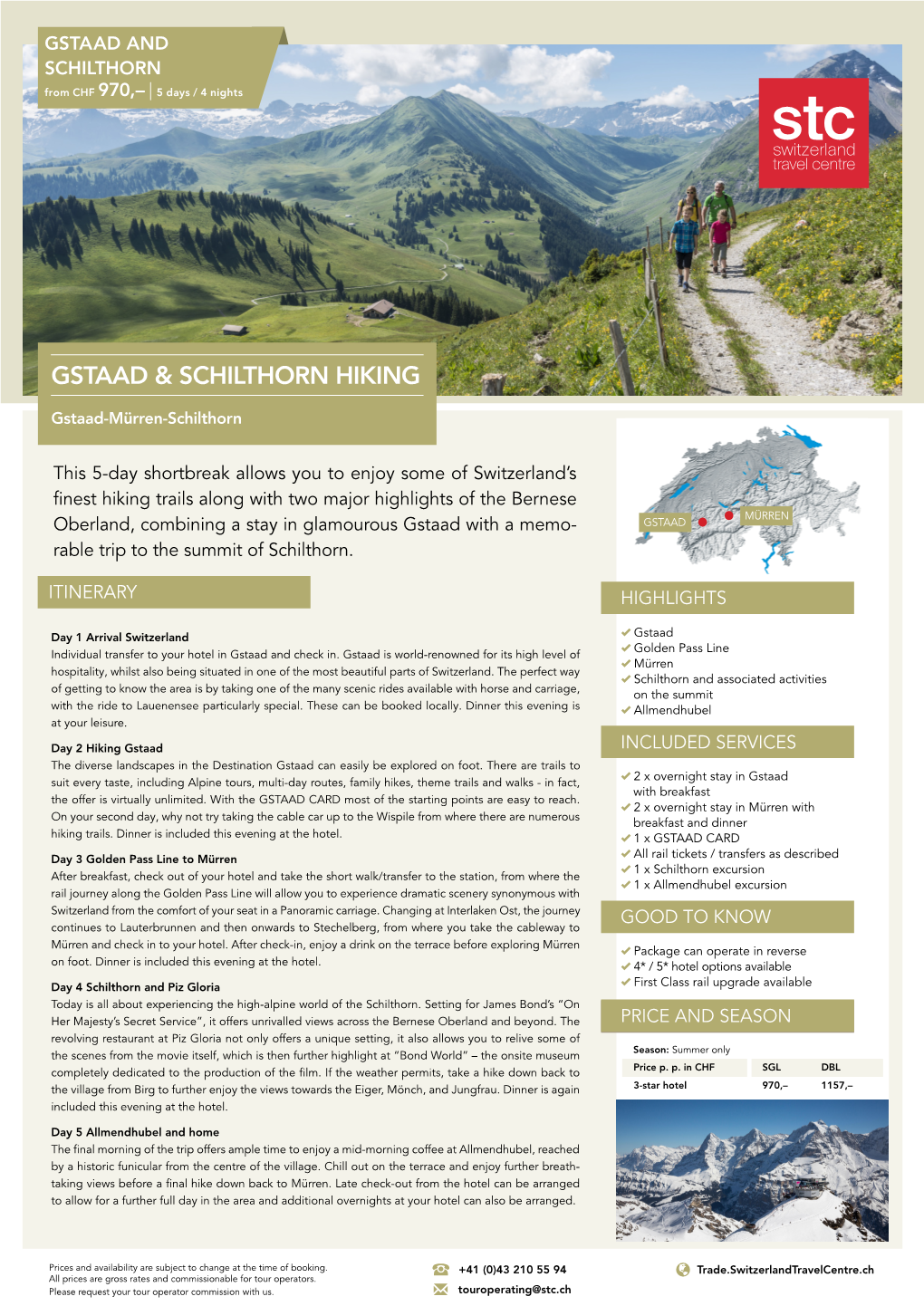 Gstaad & Schilthorn Hiking