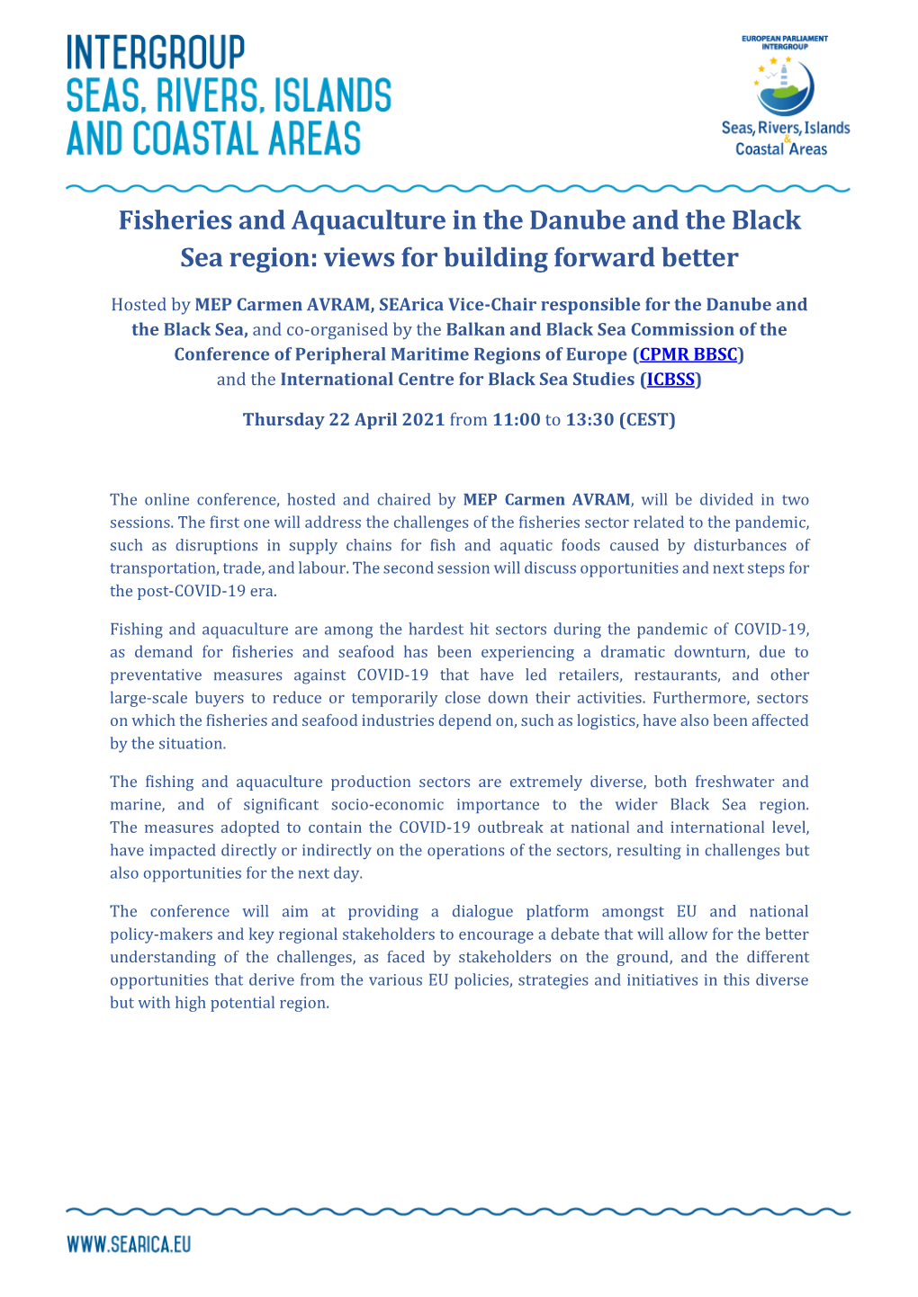 Fisheries and Aquaculture in the Danube and the Black Sea Region: Views for Building Forward Better