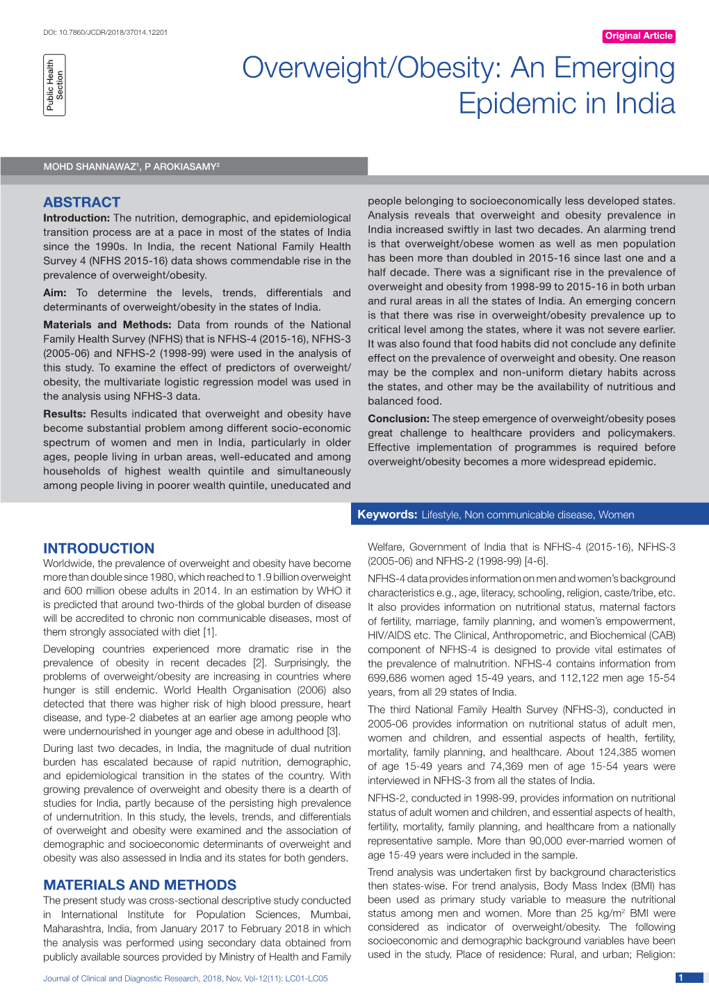 Overweight/Obesity: an Emerging Case Series Section