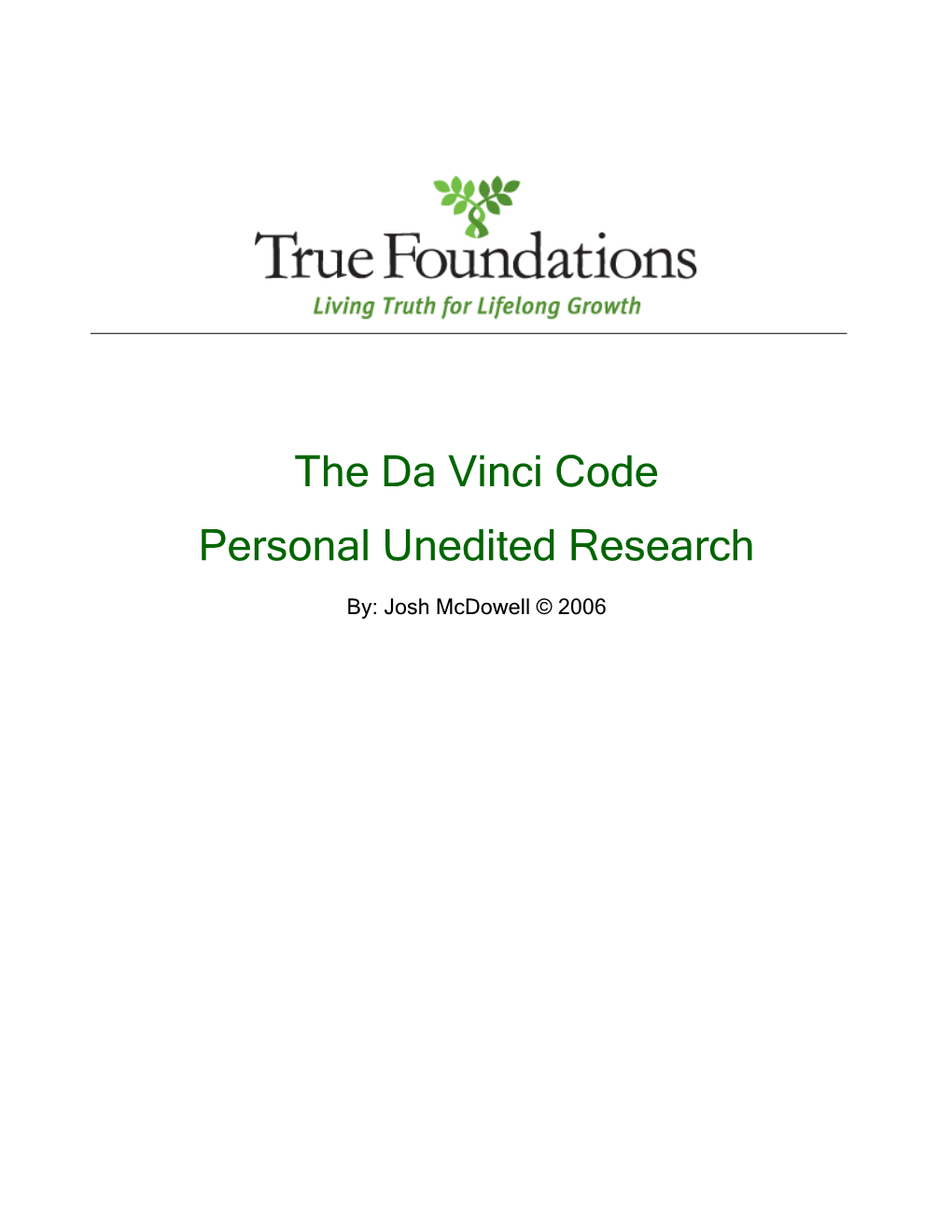 Da Vinci Code Research