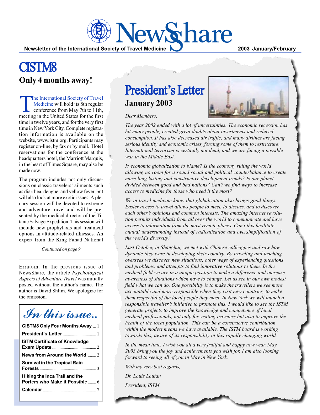 CISTM8 President's Letter