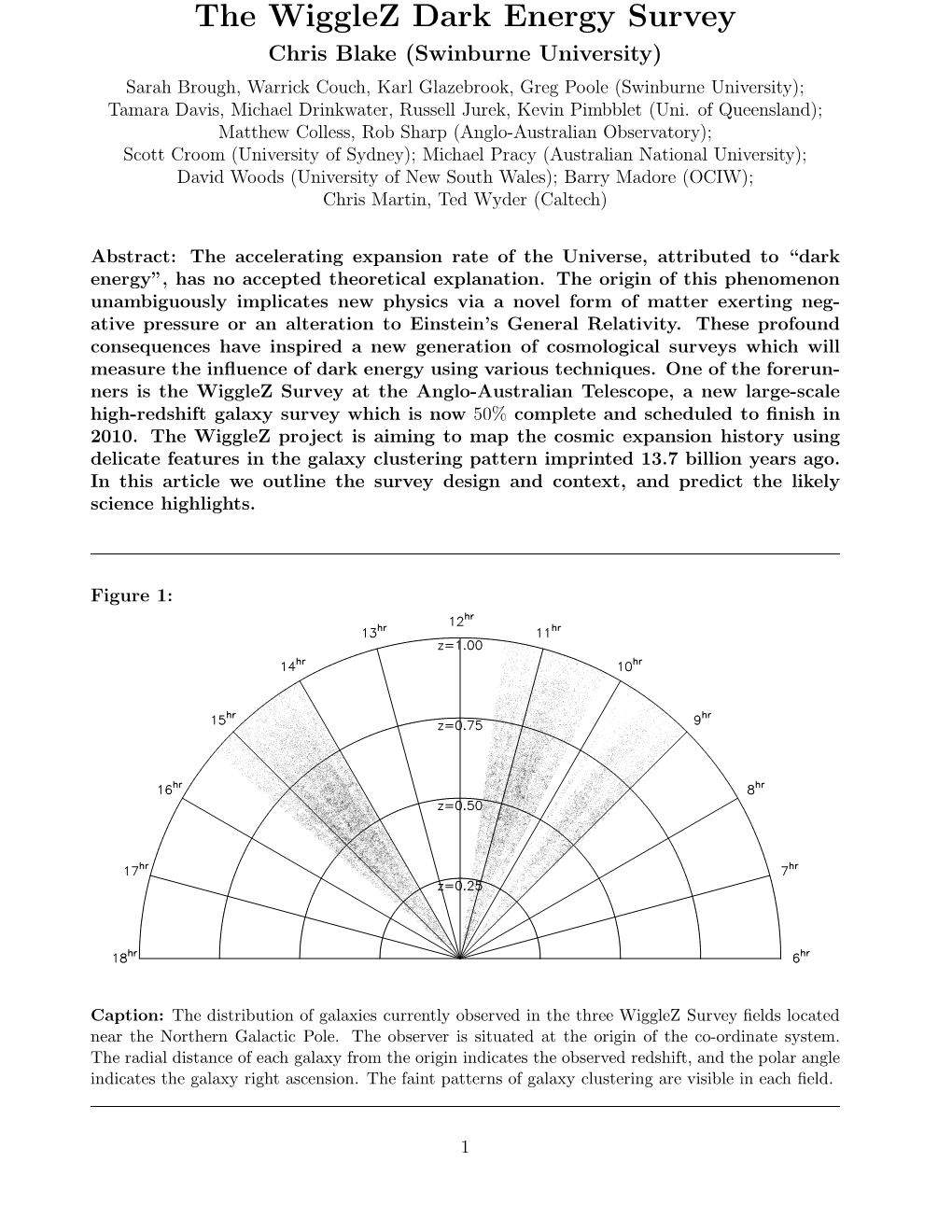 The Wigglez Dark Energy Survey