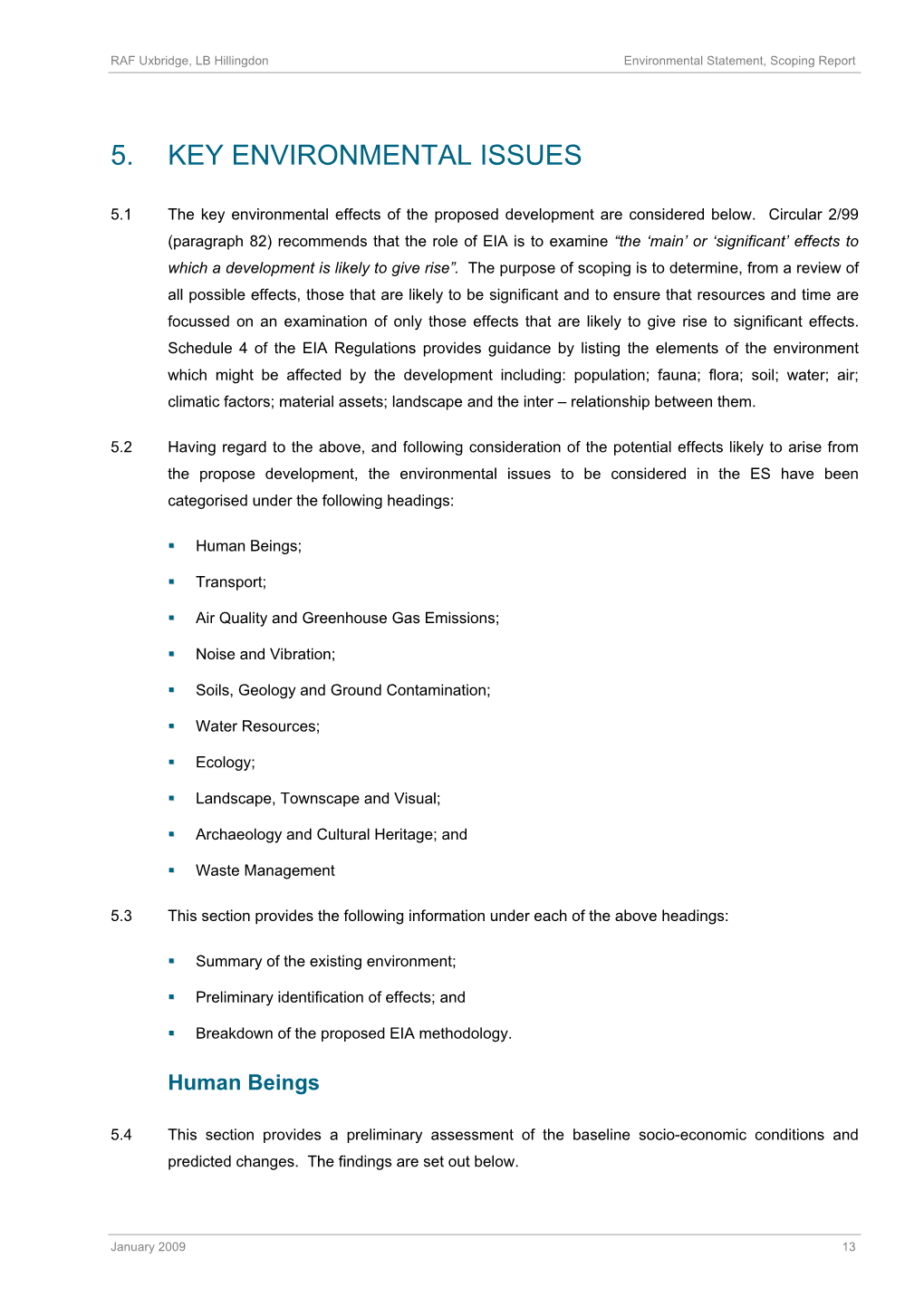 5. Key Environmental Issues