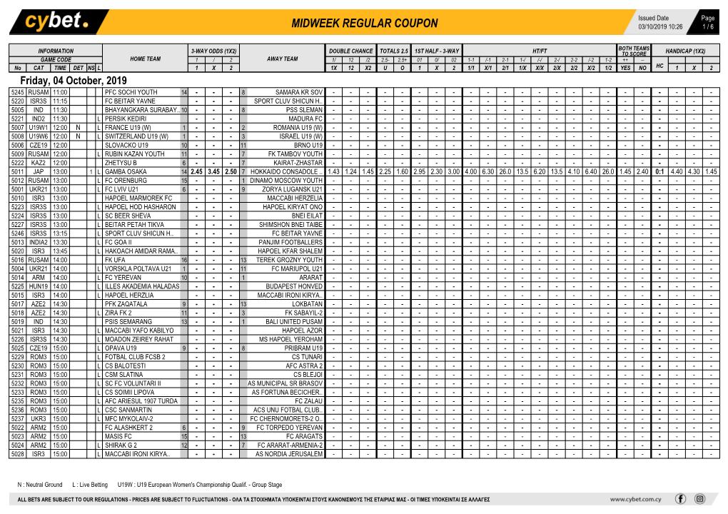 Midweek Regular Coupon 03/10/2019 10:26 1 / 6