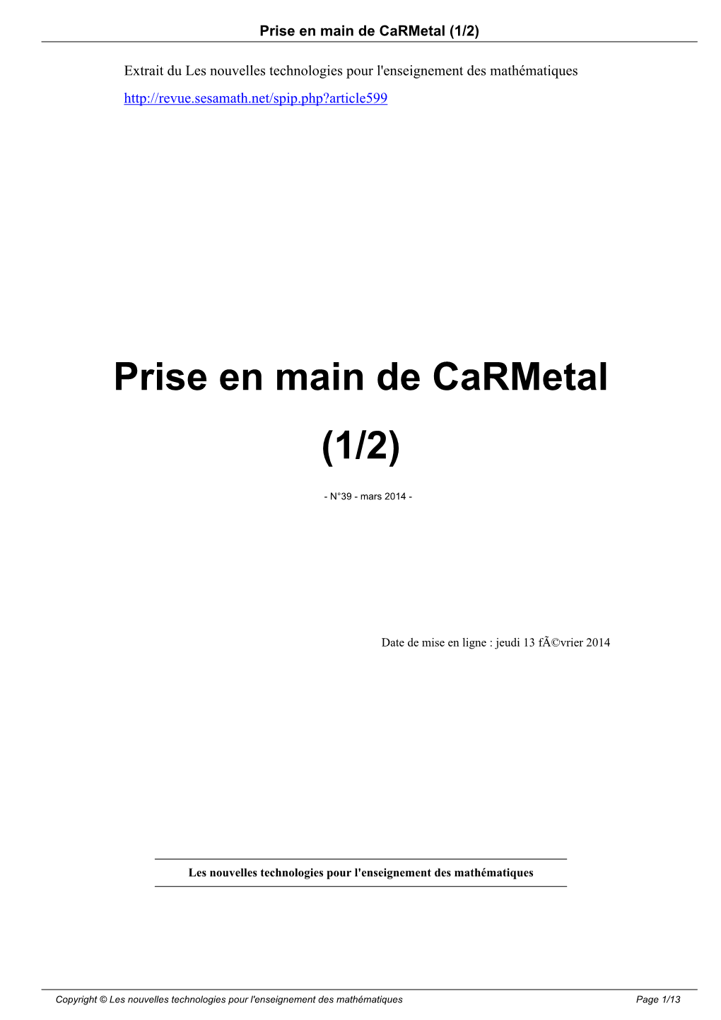 Prise En Main De Carmetal (1/2)