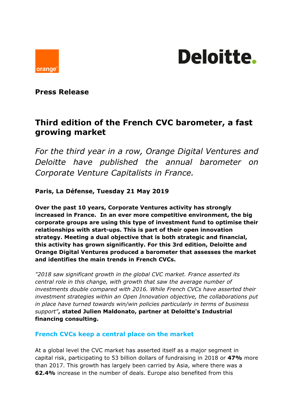 Third Edition of the French CVC Barometer, a Fast Growing Market
