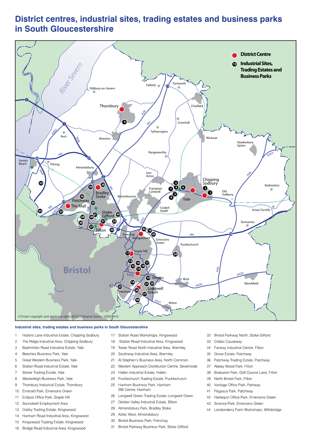 District Centres, Industrial Sites, Trading Estates and Business Parks in South Gloucestershire