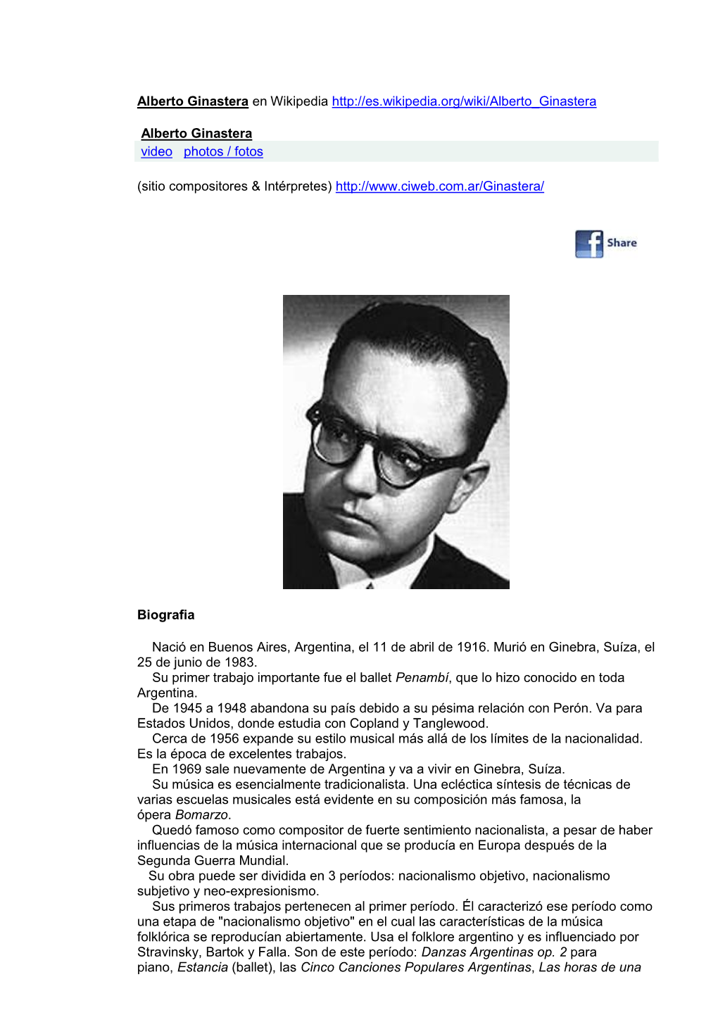 Alberto Ginastera En Wikipedia