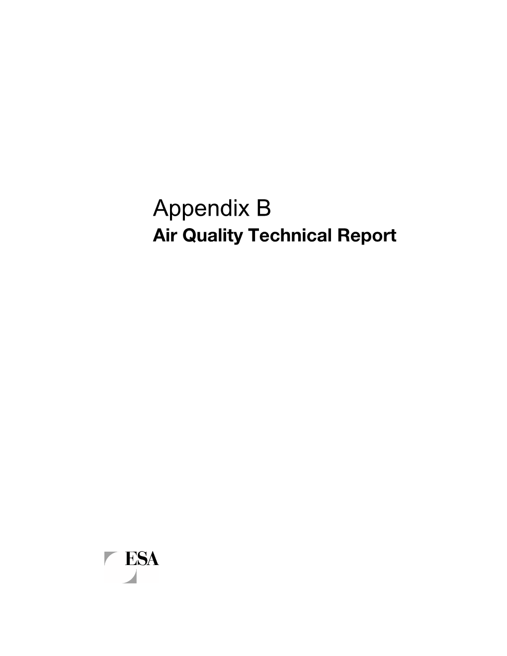 Appendix B Air Quality Technical Report