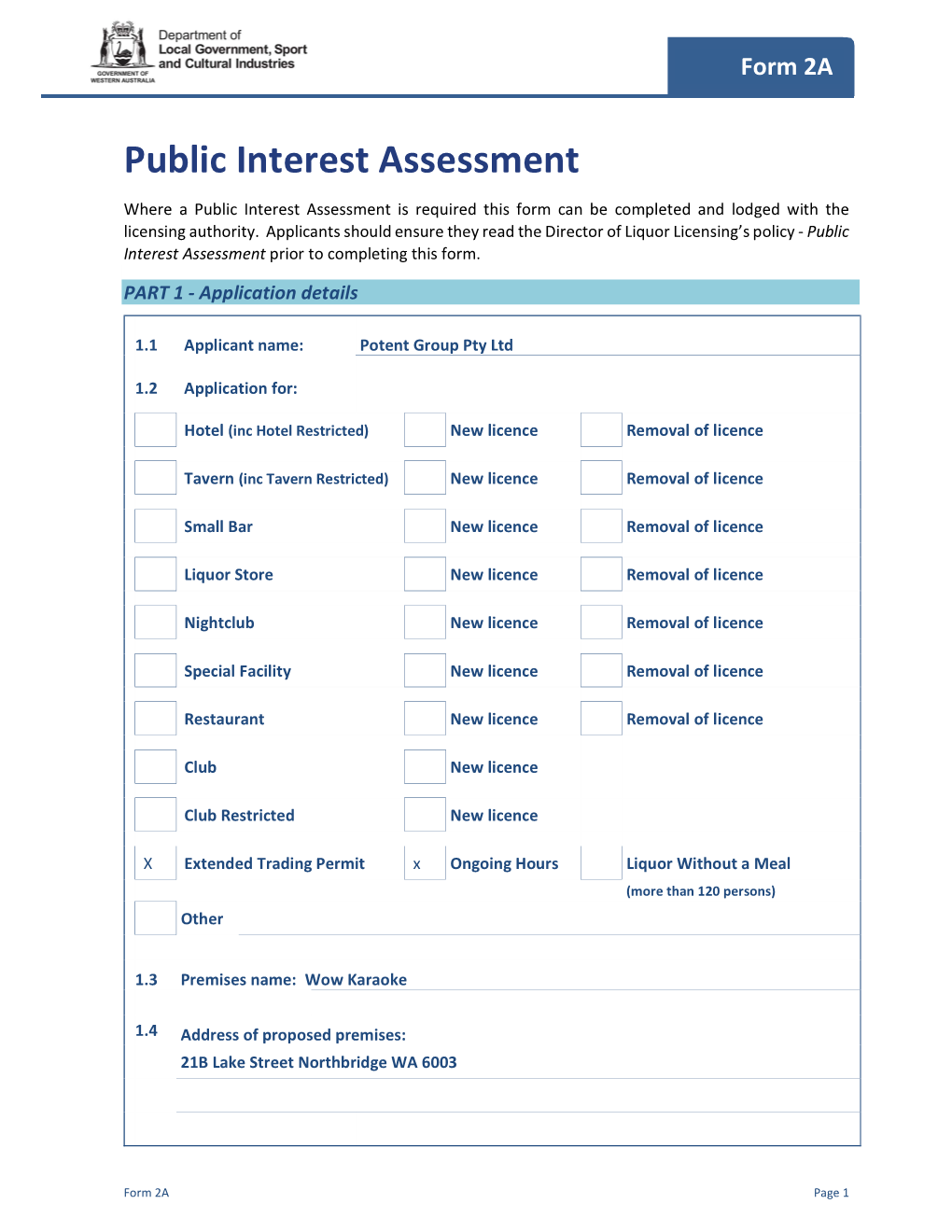 Public Interest Assessment