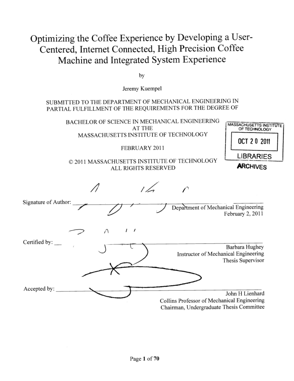 Centered, Internet Connected, High Precision Coffee Machine and Integrated System Experience