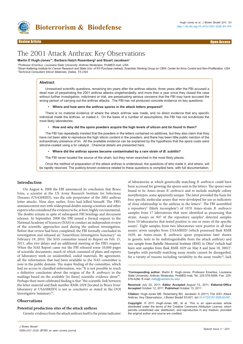 Bioterrorism & Biodefense