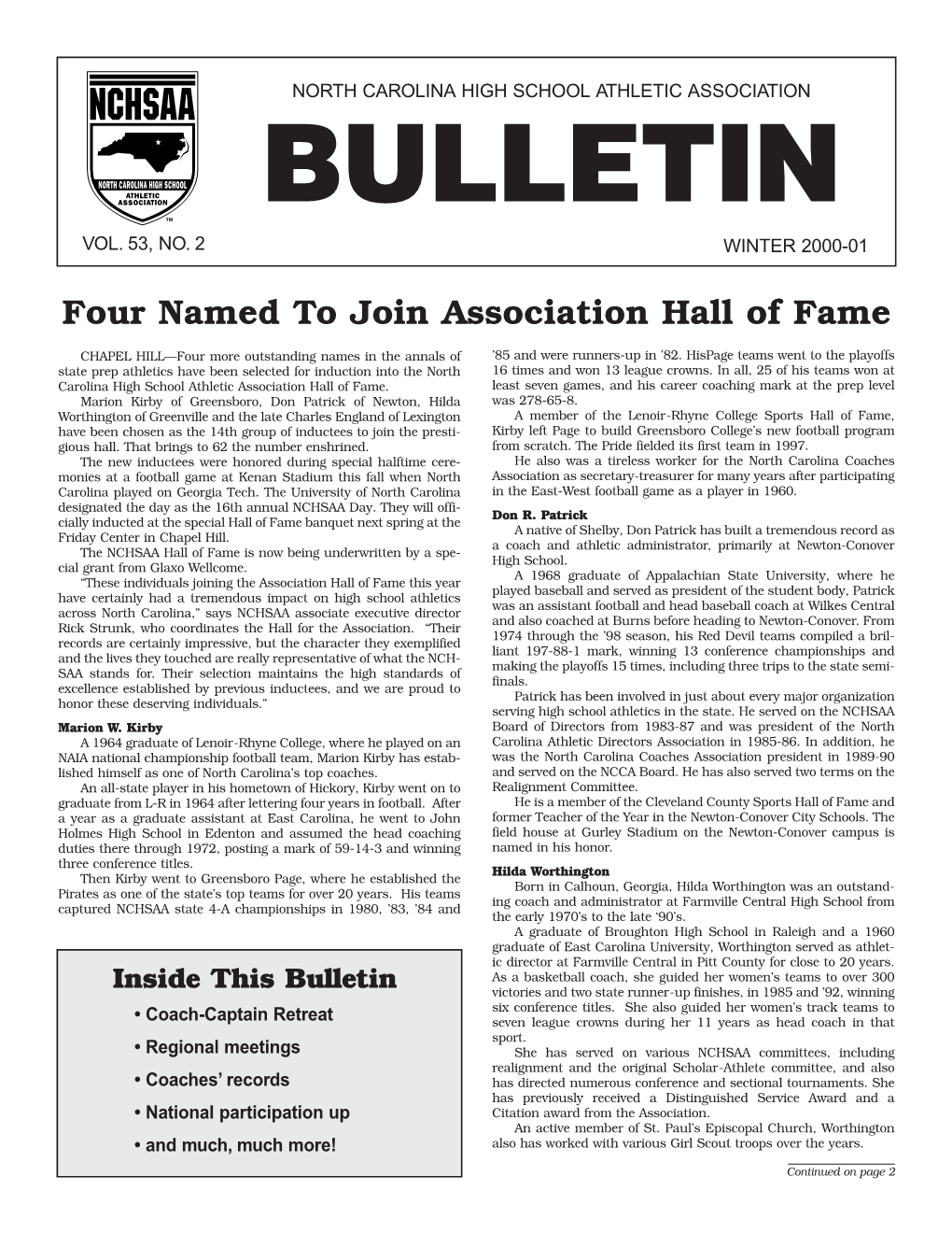 Bulletin 11/00