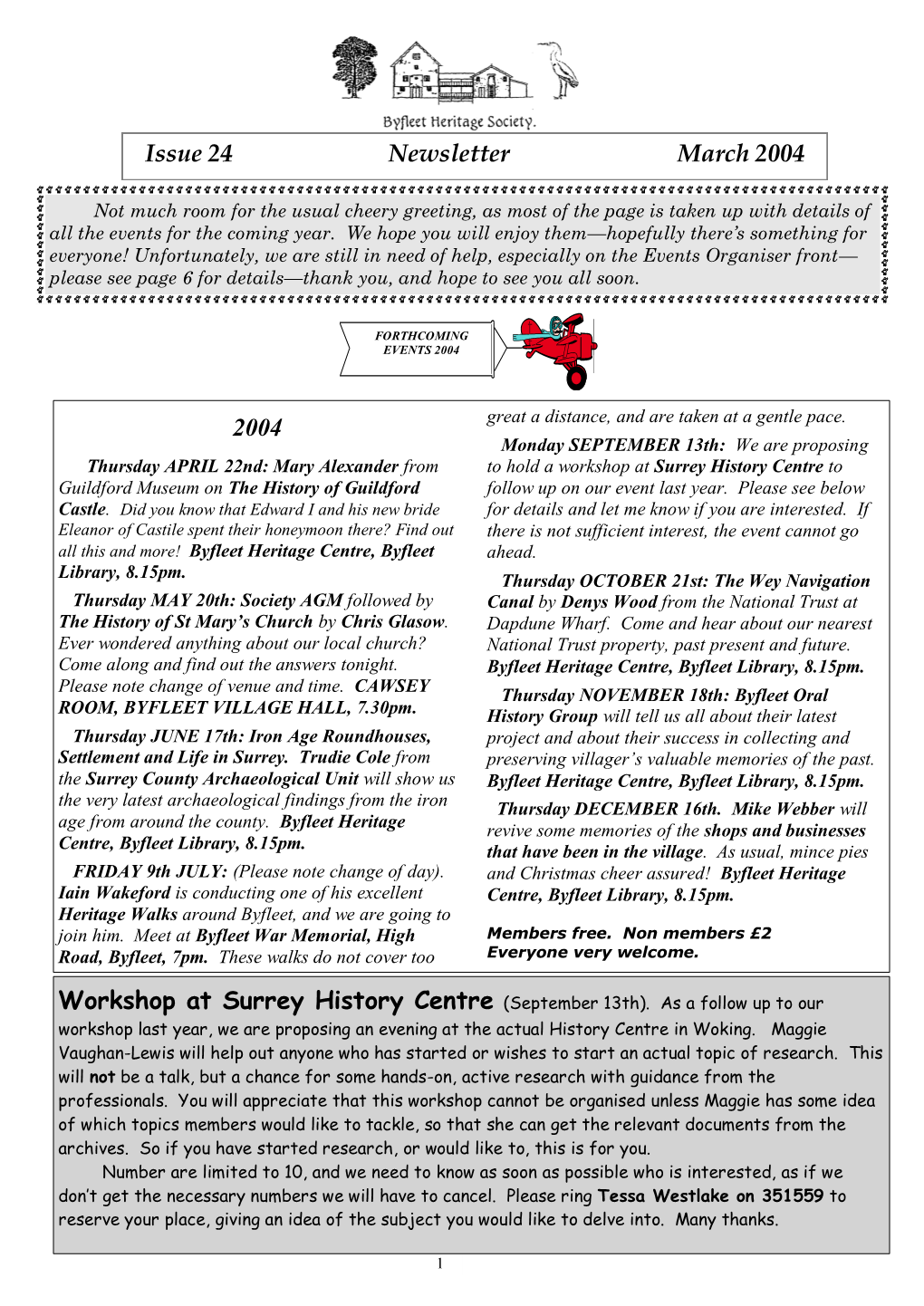 Issue 24 Newsletter March 2004