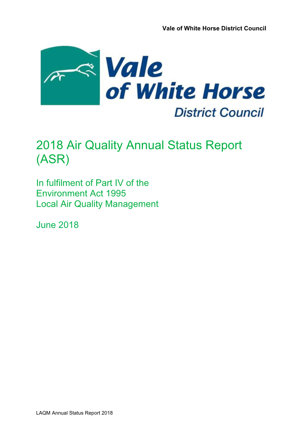 2018 Air Quality Annual Status Report (ASR)