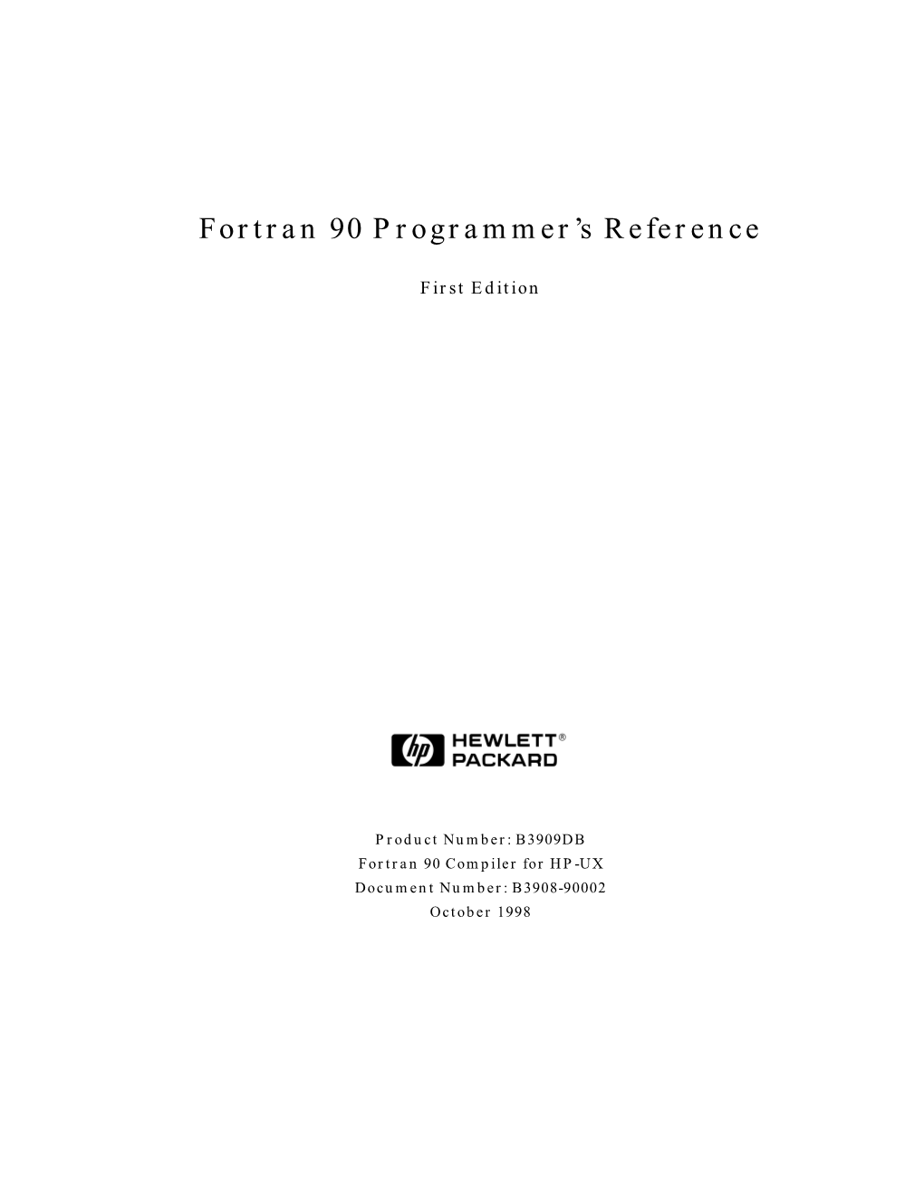 Fortran 90 Programmer's Reference