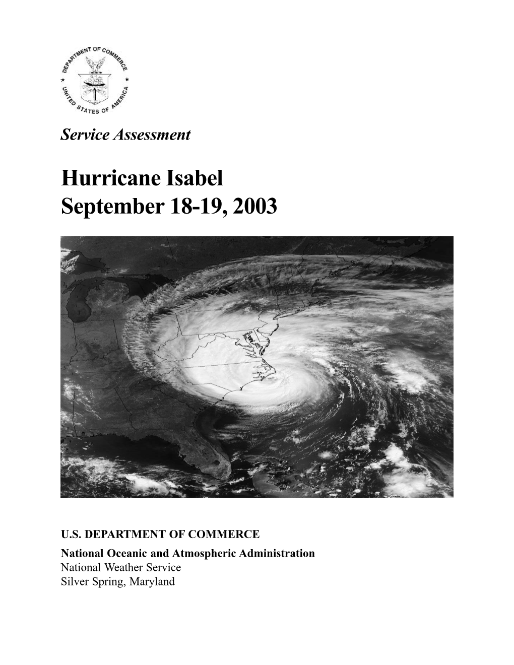 'Service Assessment': Hurricane Isabel September 18-19, 2003
