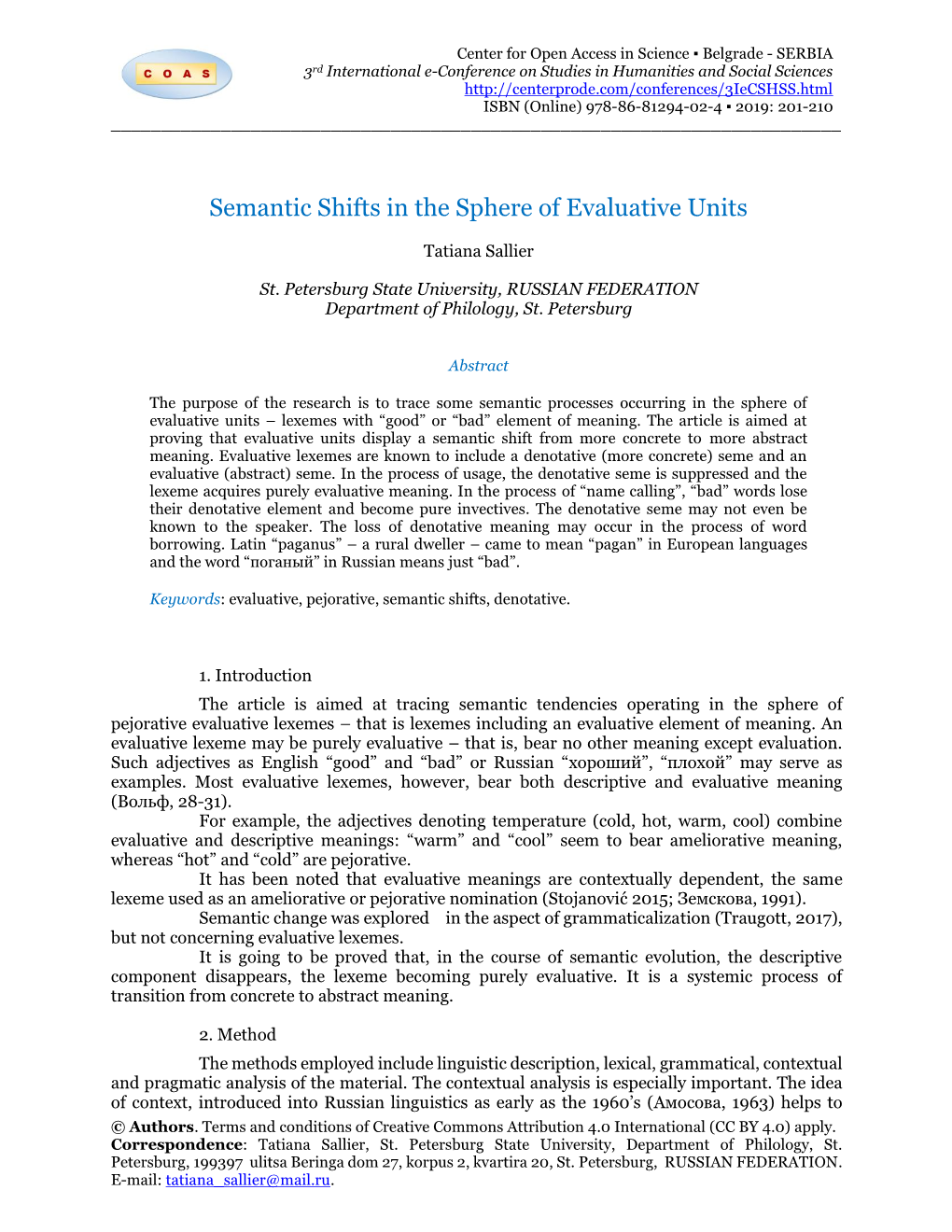 Semantic Shifts in the Sphere of Evaluative Units