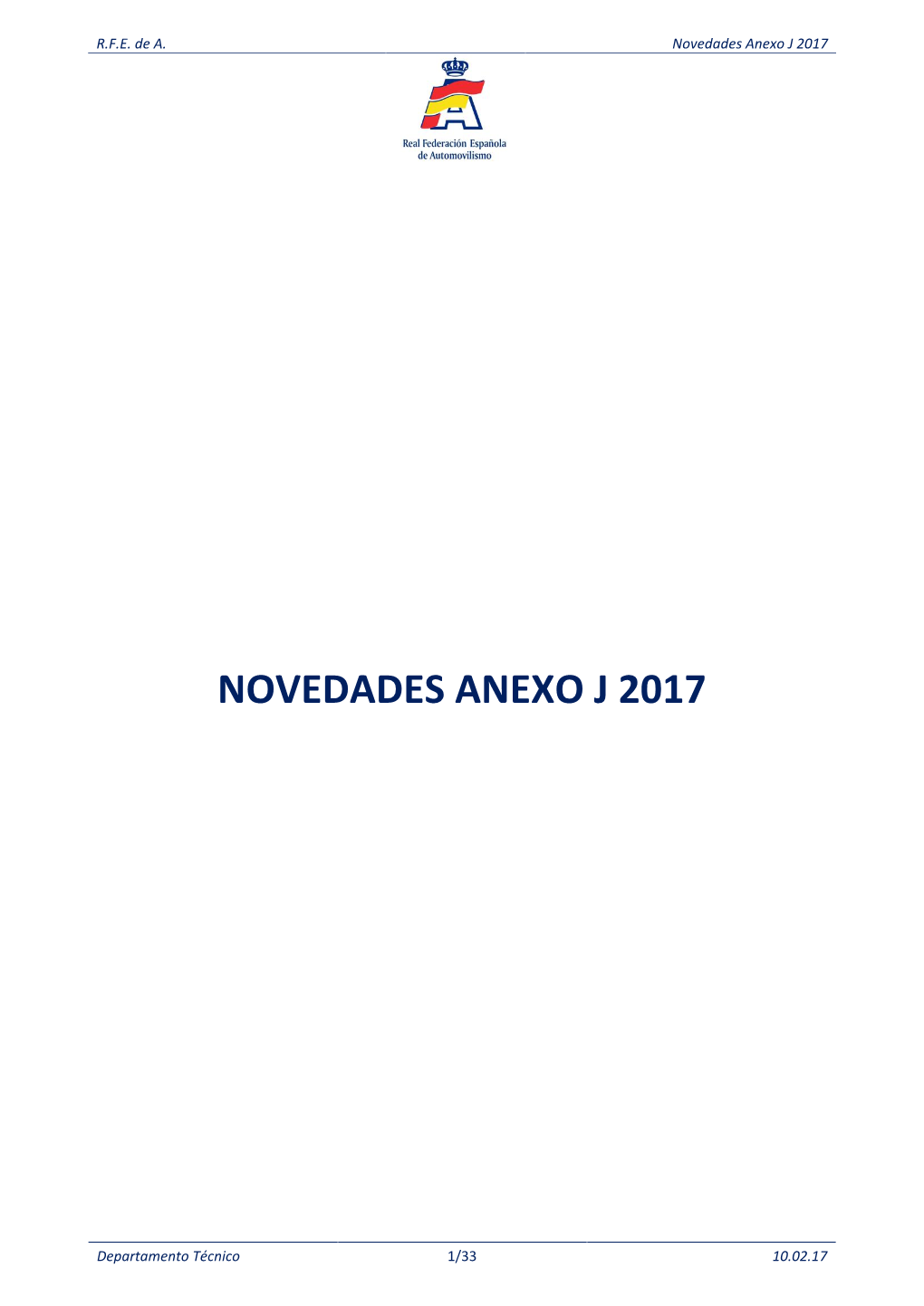 Novedades Anexo J 2017