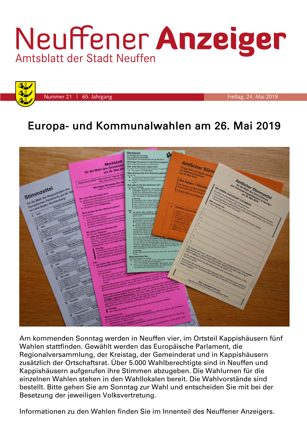 Europa- Und Kommunalwahlen Am 26. Mai 2019