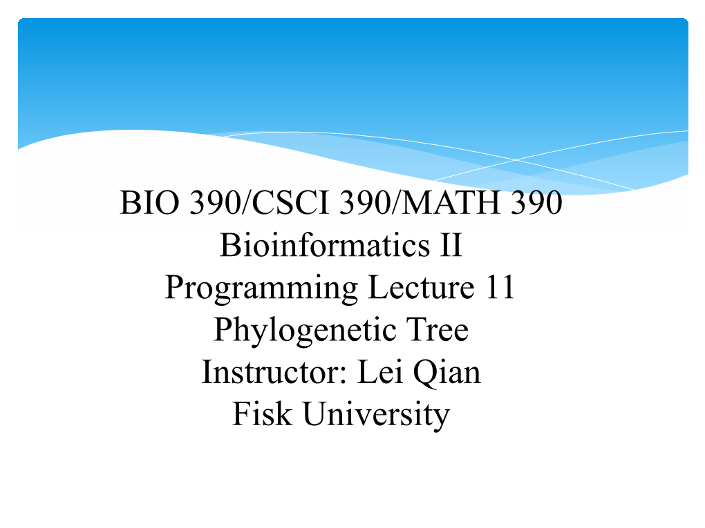 Bioinfo 11 Phylogenetictree