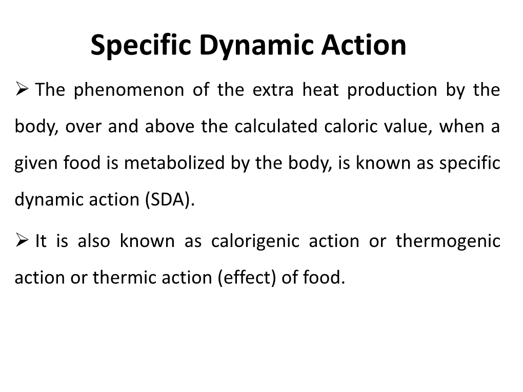 Specific Dynamic Action