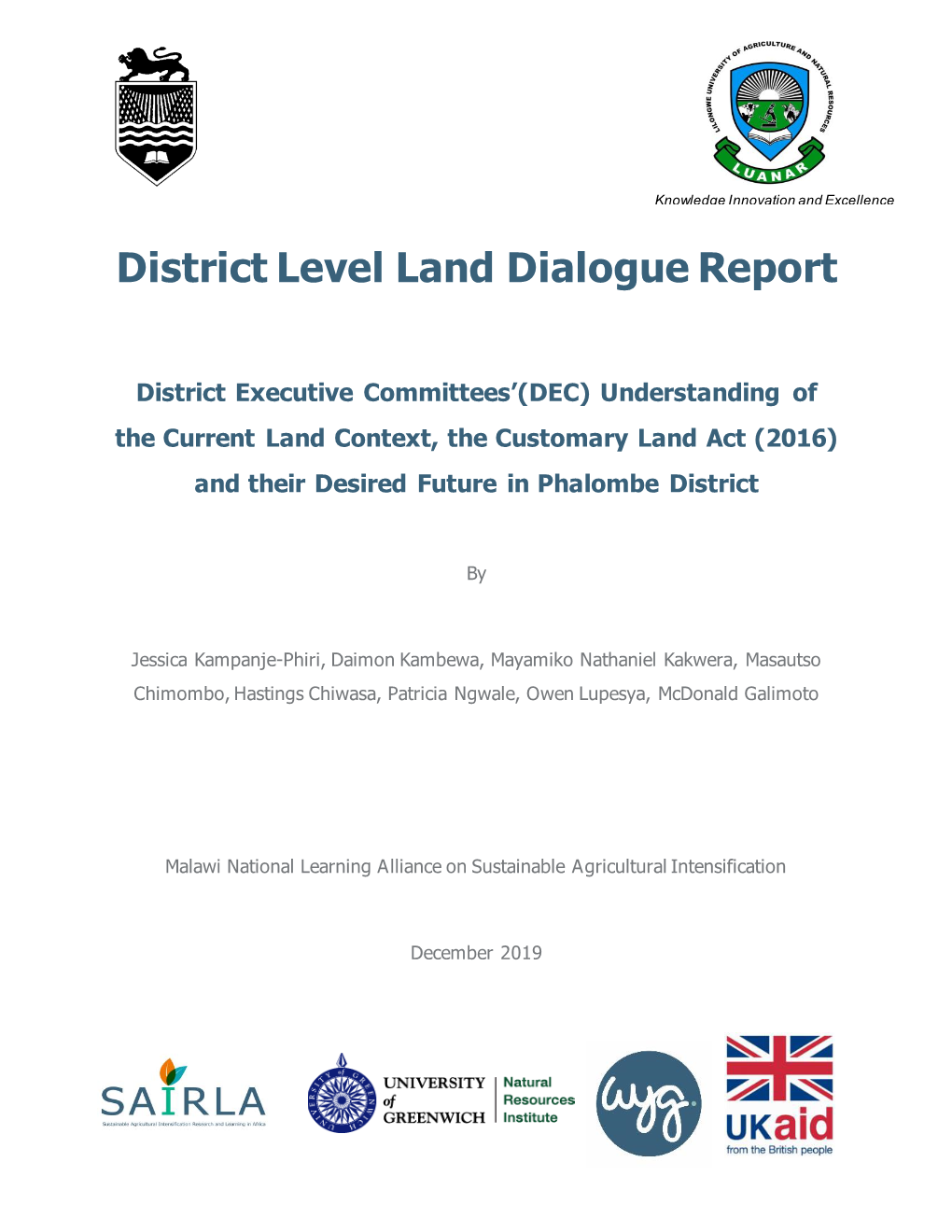 District Level Land Dialogue Report
